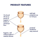 Satisfyer Feel Good Menstrual Cup Orange with 15ml and 20ml Sizes Medical Grade Silicone > Essentials > Menstrual Products