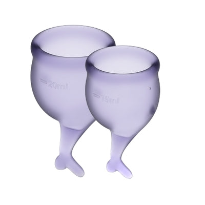 Satisfyer Feel Secure Menstrual Cup Lilla Medical Grade Silicone 15ml and 20ml Reusable Kit > Essentials > Menstrual Products Main image