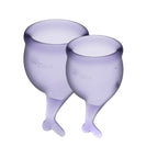 Satisfyer Feel Secure Menstrual Cup Lilla Medical Grade Silicone 15ml and 20ml Reusable Kit > Essentials > Menstrual Products