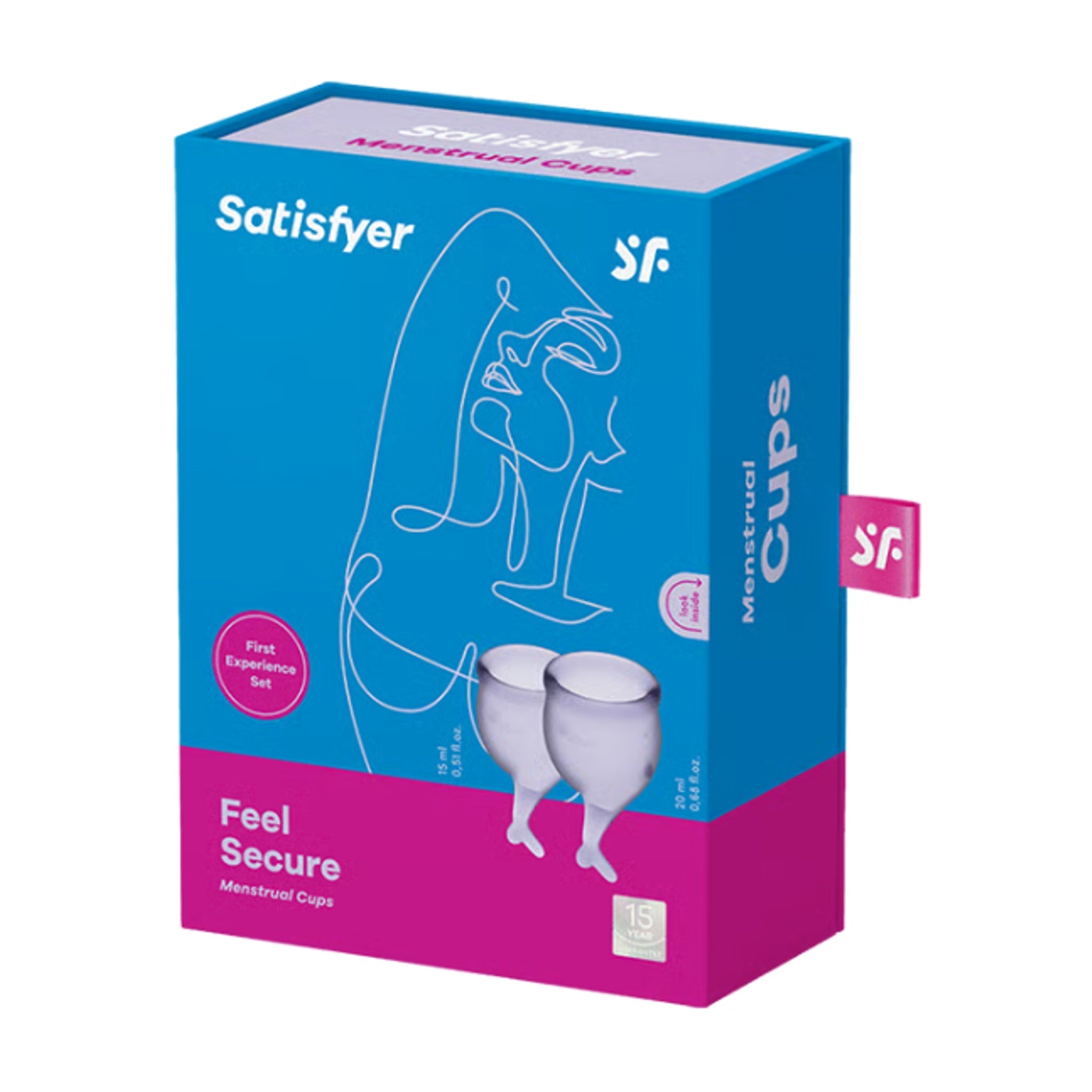 Satisfyer Feel Secure Menstrual Cups retail packaging