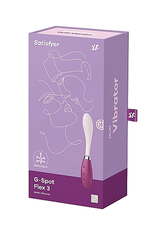 Satisfyer G-Spot Flex 3 Red Flexible Silicone Vibrator with 12 Vibration Modes and Dual Motors Default Title Vibrators