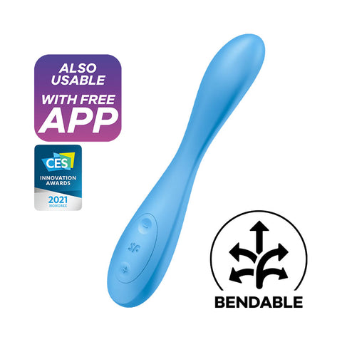 Satisfyer G-Spot Flex 4 – USB Rechargeable App-Controlled Vibrator Blue VIBRATORS-PREMIUM