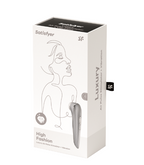 Satisfyer High Fashion Grey Luxury Air Pulse Stimulator with Vibration in Brushed Aluminium > Sex Toys For Ladies > Air Pulsation