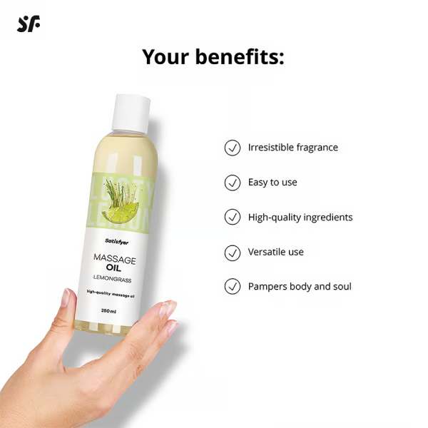 Satisfyer Lemongrass Massage Oil (250ml) – Massage Oil > Essentials > Massage Oil
