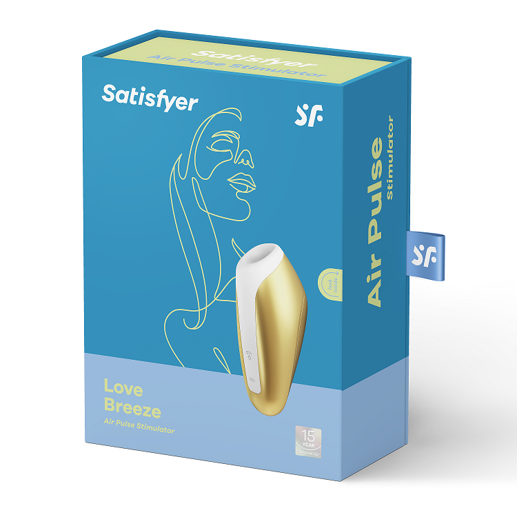 Satisfyer Love Breeze Air Pulse Stimulator Yellow Waterproof Rechargeable with 11 Air Pulse Options and 10 Vibration Patterns Default Title Suction Stimulator