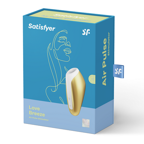 Satisfyer Love Breeze Air Pulse Stimulator Yellow Waterproof Rechargeable with 11 Air Pulse Options and 10 Vibration Patterns Default Title Suction Stimulator