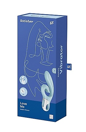Satisfyer Love Me Rabbit Vibrator Blue with Dual Motors Waterproof Silicone G-Spot and Clitoral Stimulator Vibrators - G Spot