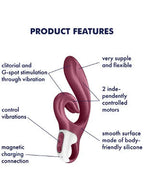 Satisfyer Love Me Rabbit Vibrator Red Waterproof Silicone > Vibrators > Ladies > Rabbit