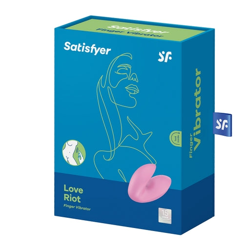 Satisfyer Love Riot Pink Waterproof Finger Vibrator with 12 Vibration Modes Finger Stimulator