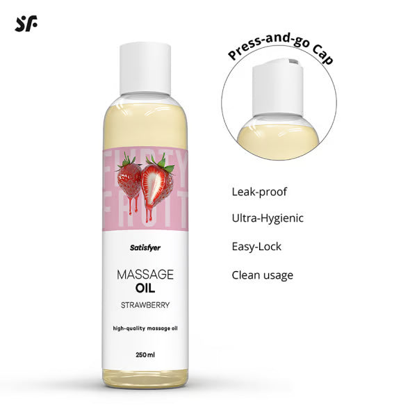 Satisfyer Massage Oil (Strawberry) – Nourishing Moisturizing Massage Oil 250ml > Essentials > Massage Oil