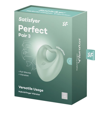Satisfyer Perfect Pair 3 Hybrid Finger Vibrator - Green Finger Stimulator