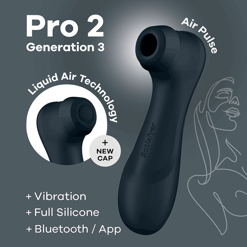 Satisfyer Pro 2 Gen 3 – App-Controlled Rechargeable Clitoral Stimulator - Black > Sex Toys For Ladies > Air Pulsation Main image