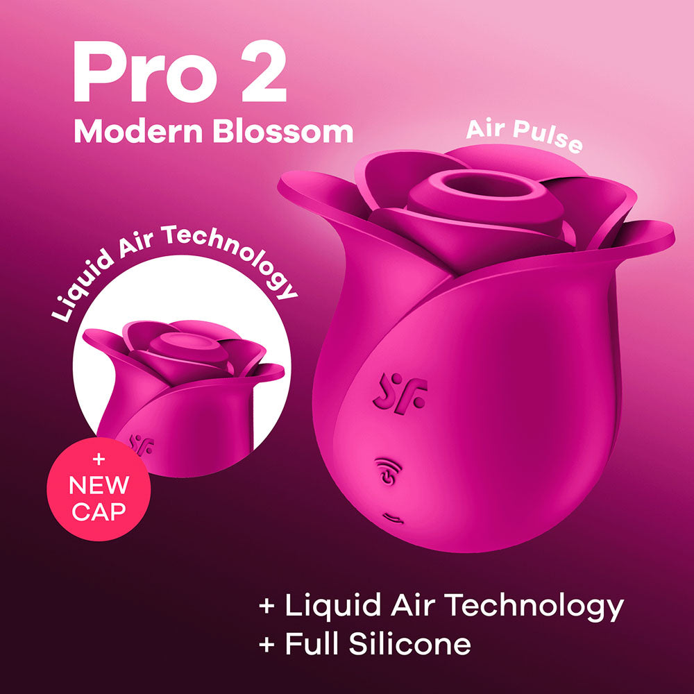 Satisfyer Pro 2 Modern Blossom – Rechargeable Air Pulse Vibrator Pink AIR PULSATION