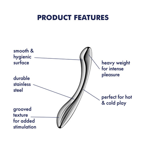Satisfyer Pure Gravity 1 Steel 22cm Stainless Dildo DONGS