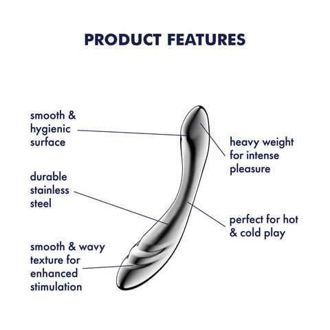Satisfyer Pure Gravity 3 Stainless Steel 21 cm G Spot Dildo DONGS