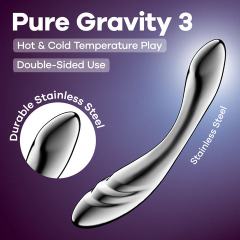 Satisfyer Pure Gravity 3 Stainless Steel 21 cm G Spot Dildo DONGS
