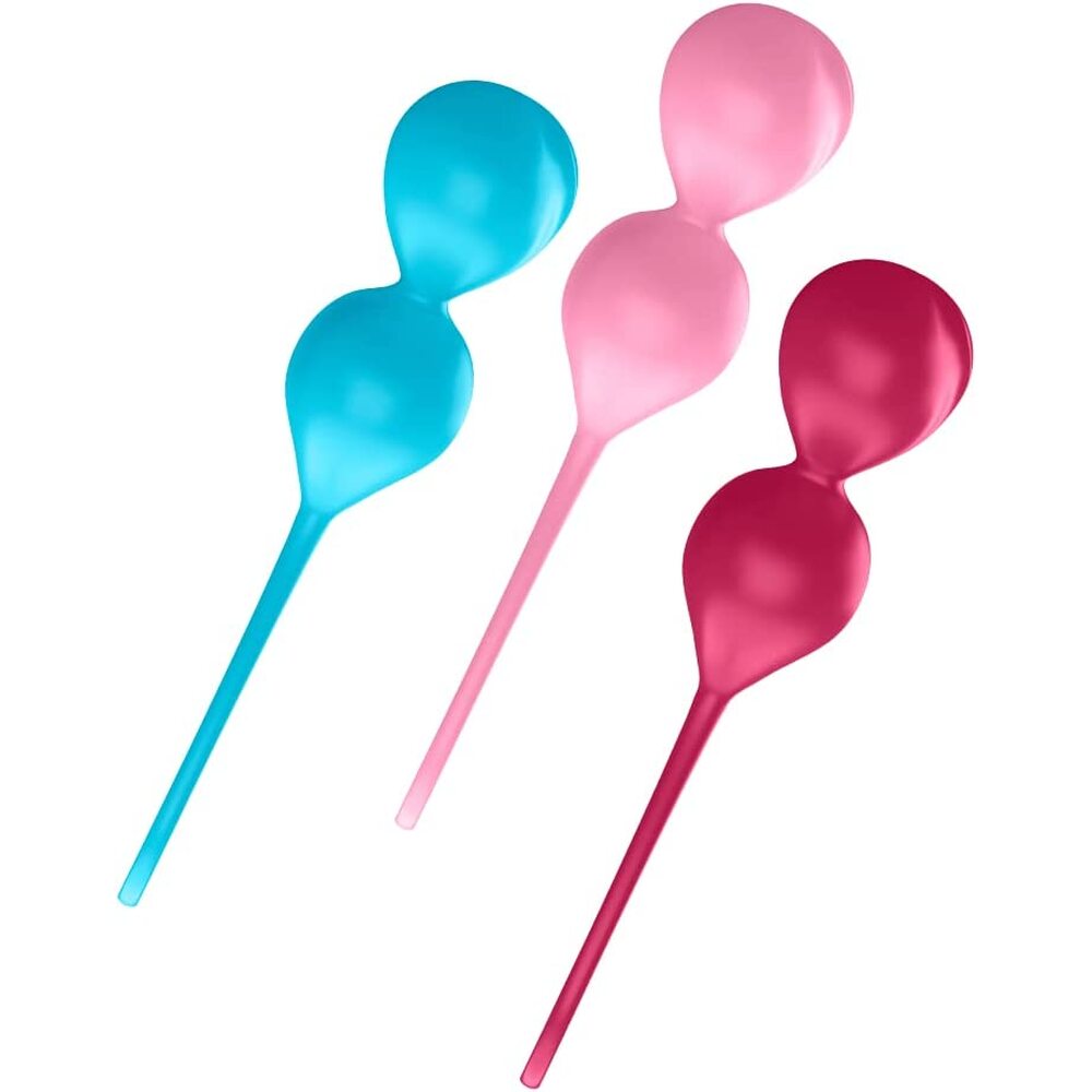 Satisfyer Set of 3 Weighted Double Kegel Training Balls – Silicone Kegel Balls > Sex Toys For Ladies > Kegel Exercise Main image