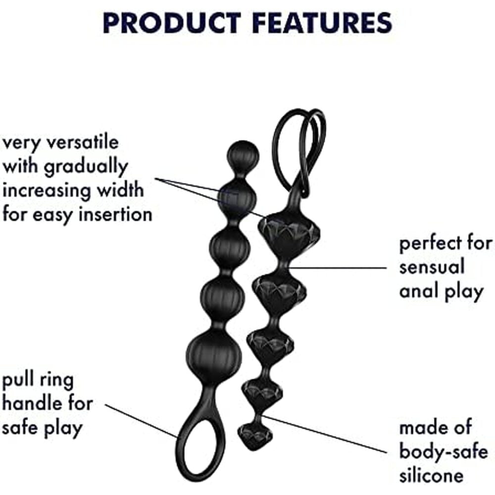Satisfyer Silicone Anal Beads Set of 2 – Smooth Ergonomic Design 8 Inches Anal Beads > Anal Range > Anal Beads