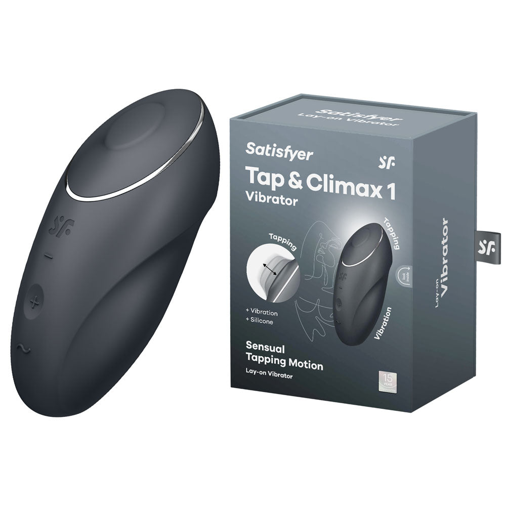 Satisfyer Tap & Climax 1 - Grey Lay-On Vibrator 8.6 Inch > Vibrators > Vibrating Pads Main image