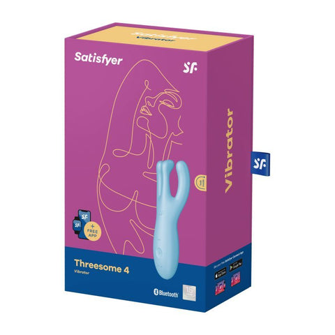 Satisfyer Threesome 4 Connect App Layon Vibrator Blue Vibrators