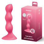Satisfyer Triple Ball-R – 18 cm Weighted Beaded Plug with Three Free-Moving Balls Red > Anal Range > Anal Beads