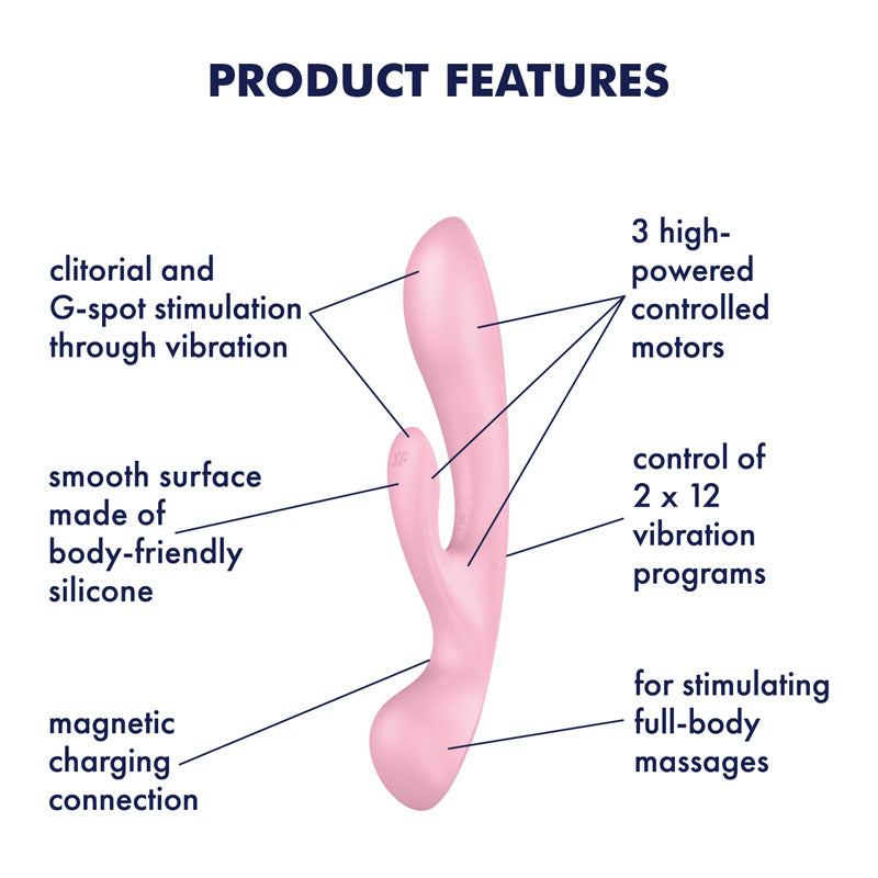Satisfyer Triple Oh Luxury Versatile Rechargeable Vibrator Secondary image
