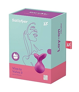 Satisfyer Viva La Vulva 3 Lay-On Vibrator Violet Waterproof Rechargeable with 12 Vibration Modes Vibrators