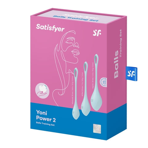Satisfyer Yoni Power 2 Light Blue Pelvic Floor Training Balls Set with 3 Weights and Body-Friendly Silicone > Sex Toys For Ladies > Kegel Exercise