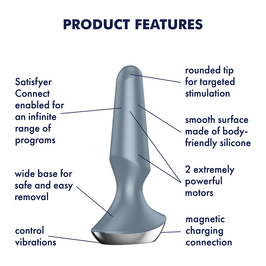 Satisfyer Plug-ilicious 2 Ice Blue - Vibrating Plug > Anal Range > Vibrating Butt Plugs