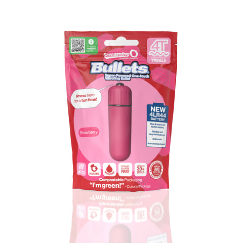 Screaming O 4T Bullet Strawberry Waterproof Vibrating Bullet with 5 Speeds and Pulse Mode BULLETS