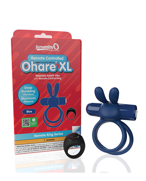 Screaming O Remote Controlled Ohare XL Vibrating Ring Blue – Targeted Deep Rumbling Vibrations Cock Rings Vibrating
