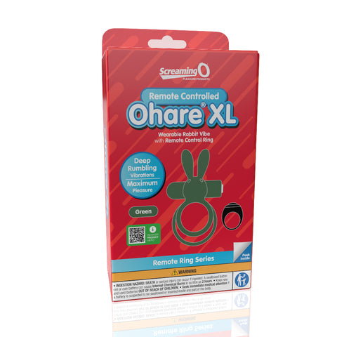 Screaming O Remote Controlled Ohare XL Vibrating Ring Green – Dual Ring Design with Remote Control Cock Rings Vibrating