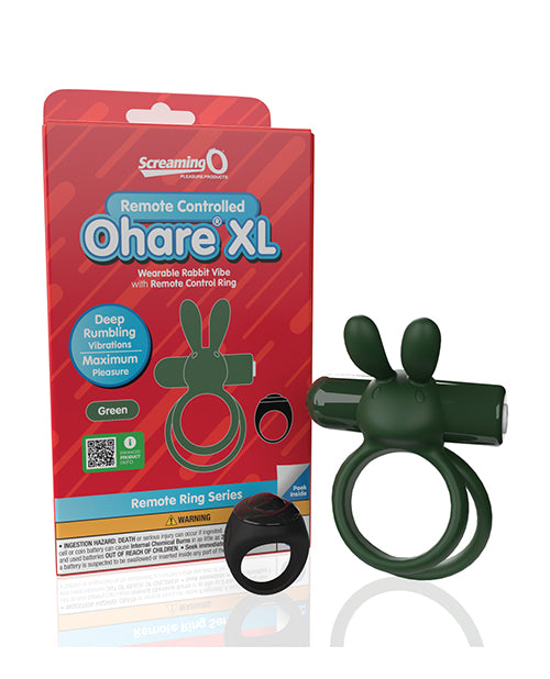 Screaming O Remote Controlled Ohare XL Vibrating Ring Green – Dual Ring Design with Remote Control Cock Rings Vibrating
