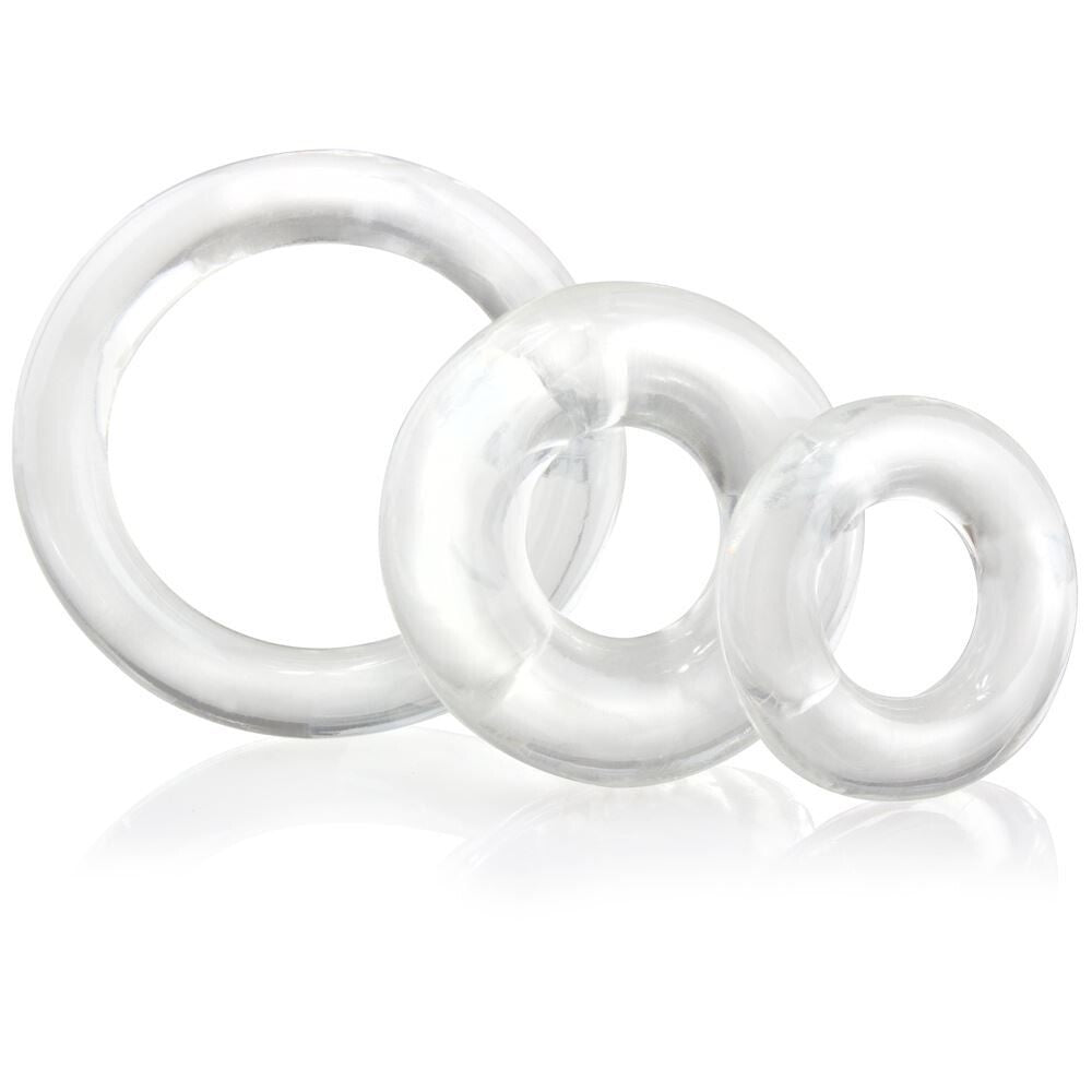 RingO X3 Mixed Pack 3-Pack Cock Rings Clear Silicone Cock Rings > Cock Ring > Sets