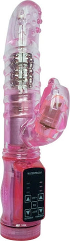 Seagull Rabbit Pink Soft Translucent Silicone Waterproof Vibrator with Textured Tip and Rotating Beads VIBRATORS-RABBIT-MULTI