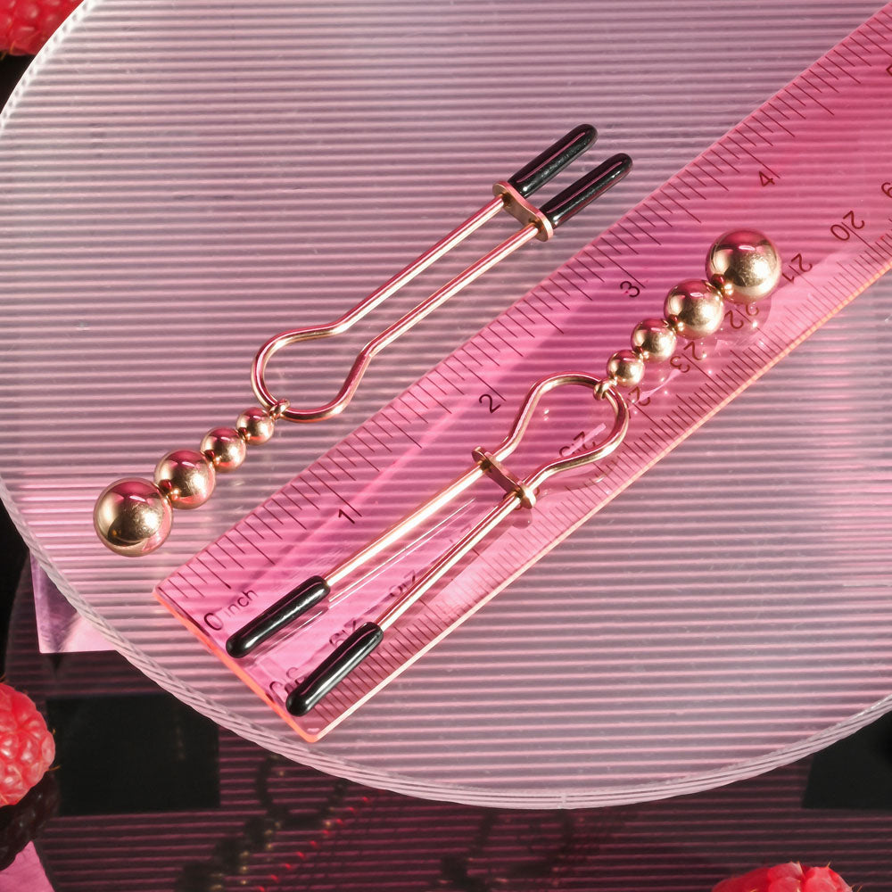 Selopa Beaded Nipple Clamps - Adjustable 5.7 Cm Size > Sex Toys > Nipple Clips