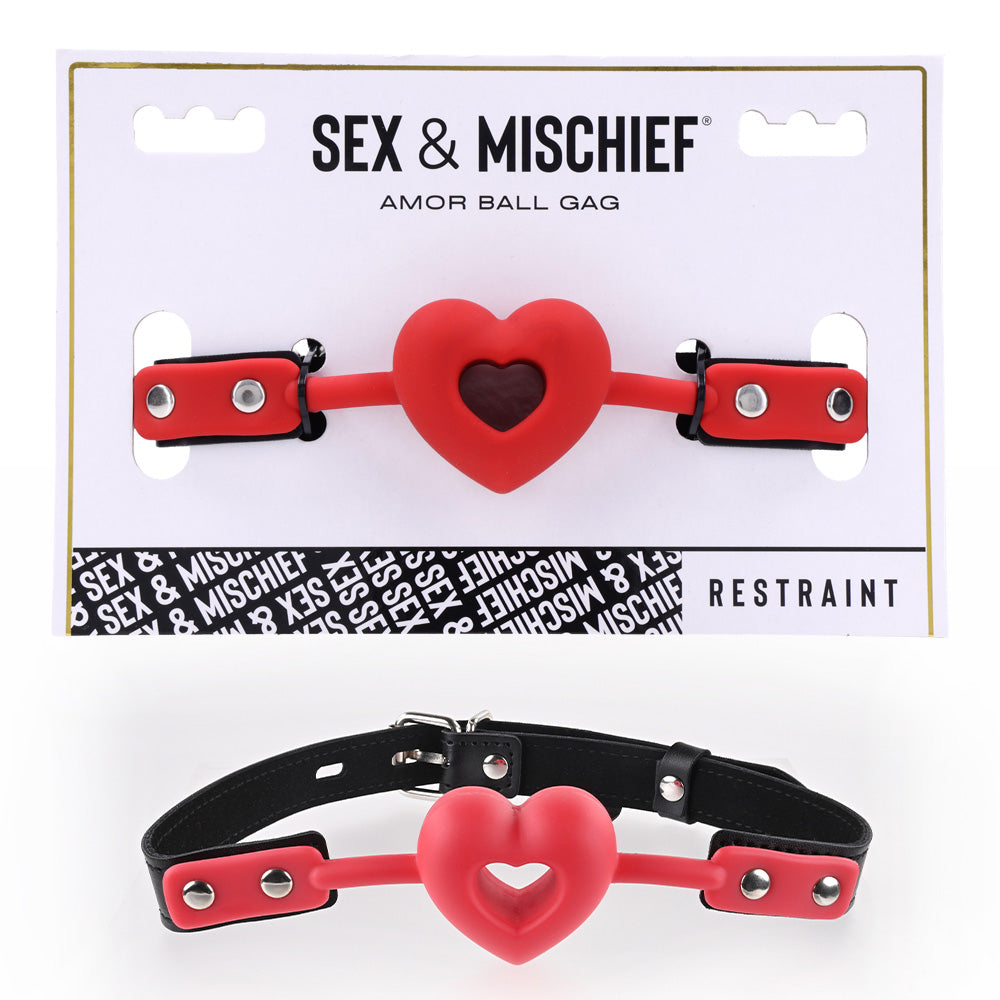 Sex & Mischief Amor Adjustable Heart-Shaped Ball Gag BDSM Accessory > Bondage Gear > Gags and Bits