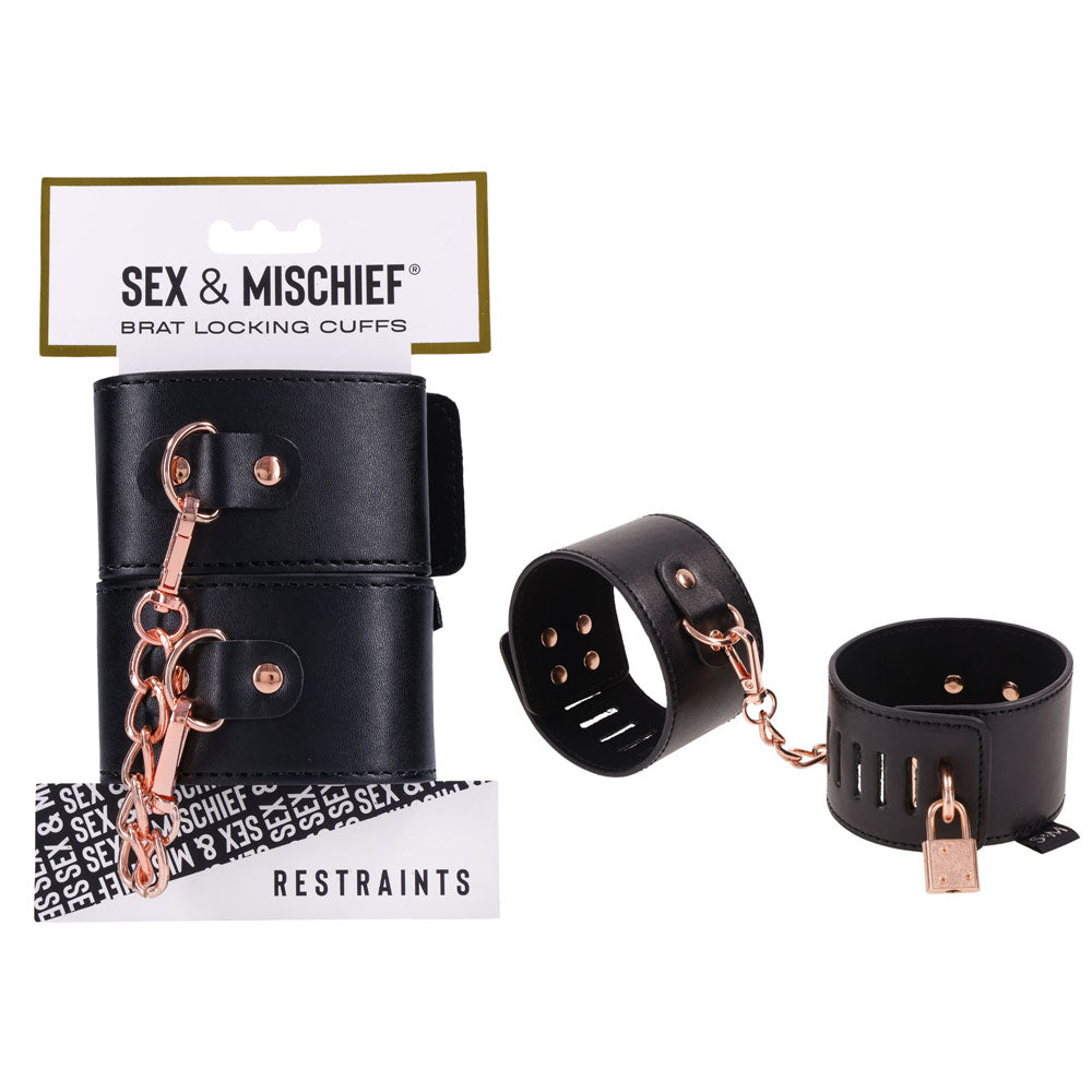 Sex & Mischief Brat Locking Cuffs (Rose Gold) – Elegant Hand Cuffs > Bondage Gear > Restraints Main image