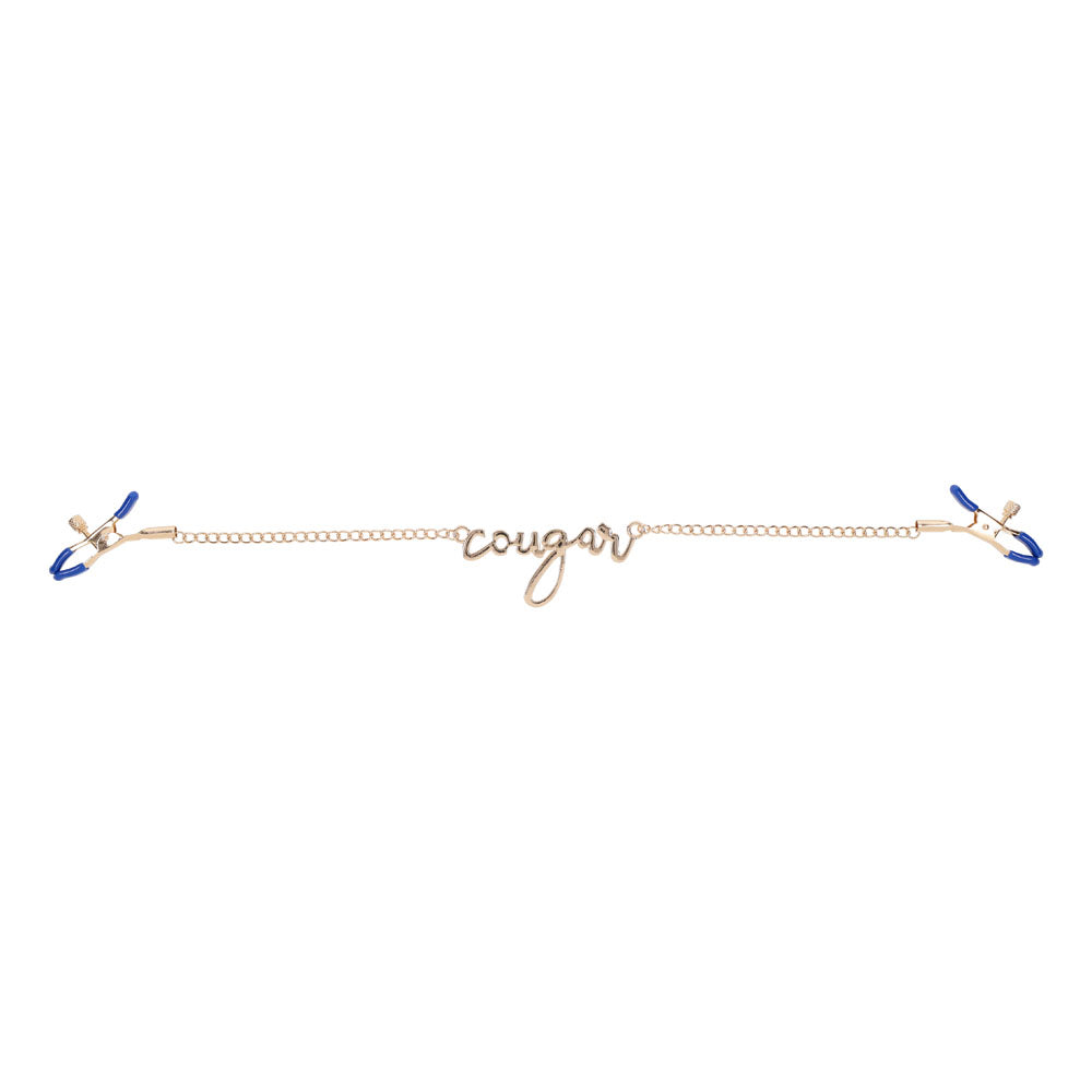 Sex & Mischief Cougar Nipple Clamps with 33 cm Gold Chain Nipple Clamps