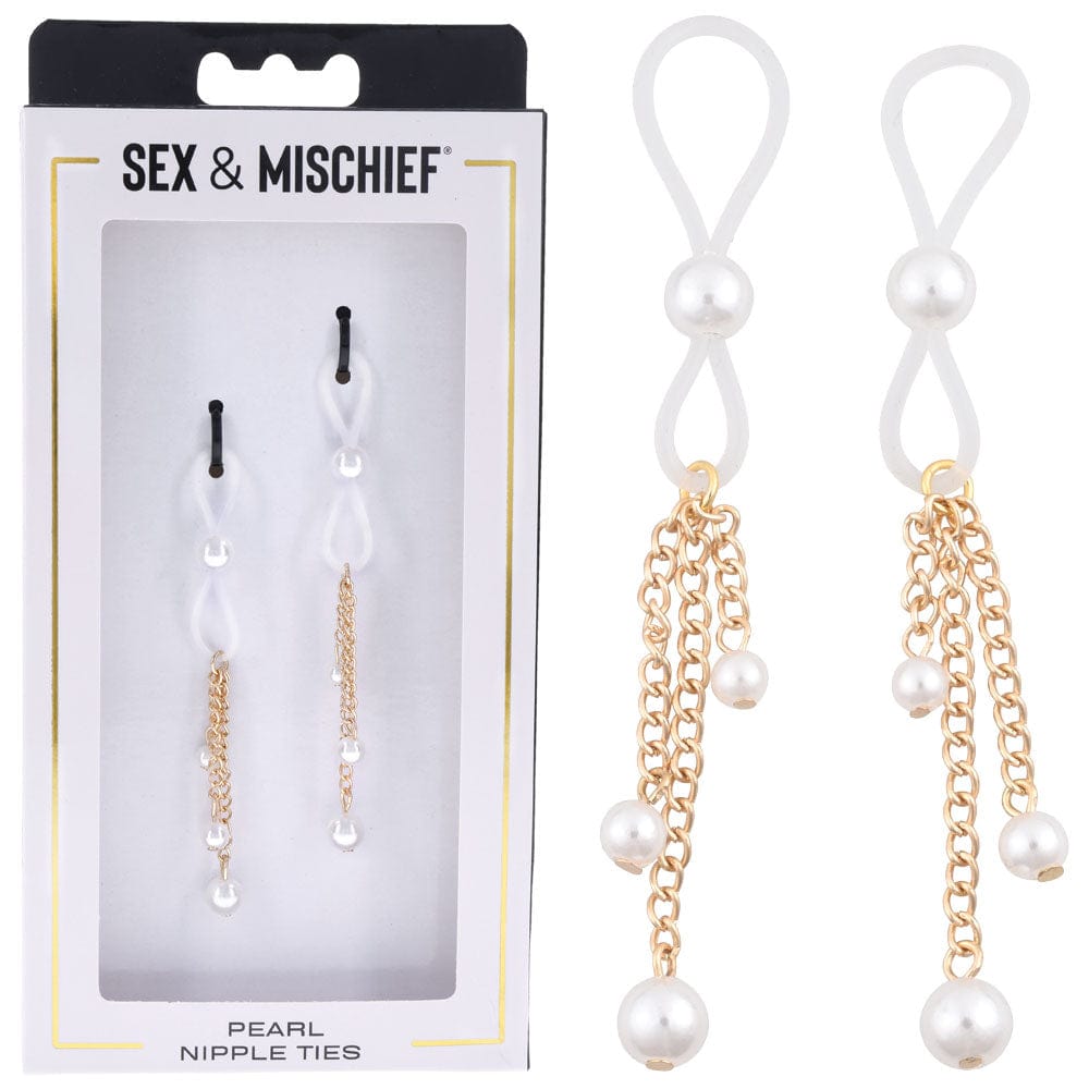 Sex & Mischief Pearl Nipple Ties – Elegant Nipple Accessory > Sex Toys > Nipple Clips