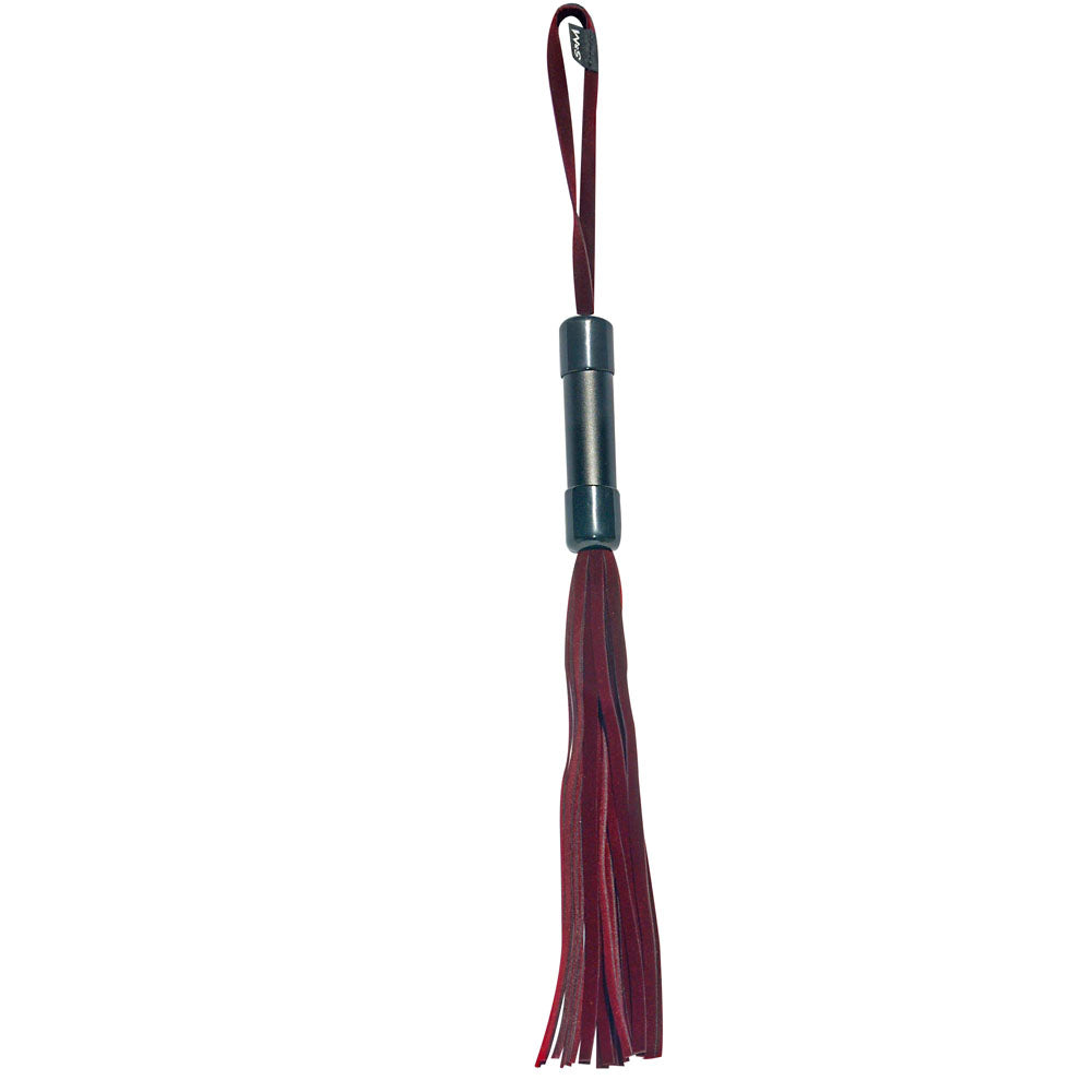 Sex and Mischief Enchanted Red Leather Flogger - 33 cm Black Handle and Wrist Loop > Bondage Gear > Whips & Floggers Main image