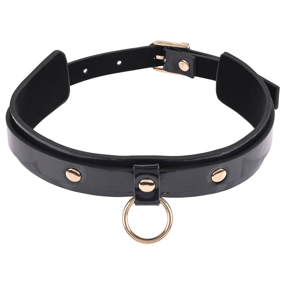 Sex and Mischief Orbit Day Collar in Rainbow Pearlescent Faux Leather > Bondage Gear > Collars