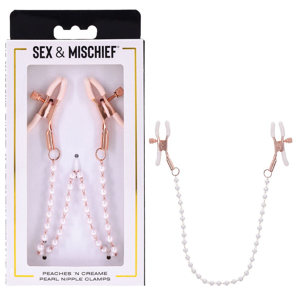 Sex and Mischief Peaches n CreaMe Pearl Nipple Clamps > Sex Toys > Nipple Clips