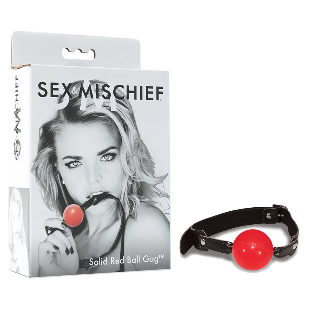 Sex and Mischief Solid Red Ball Gag for Adult Play and Adventure > Bondage Gear > Gags and Bits