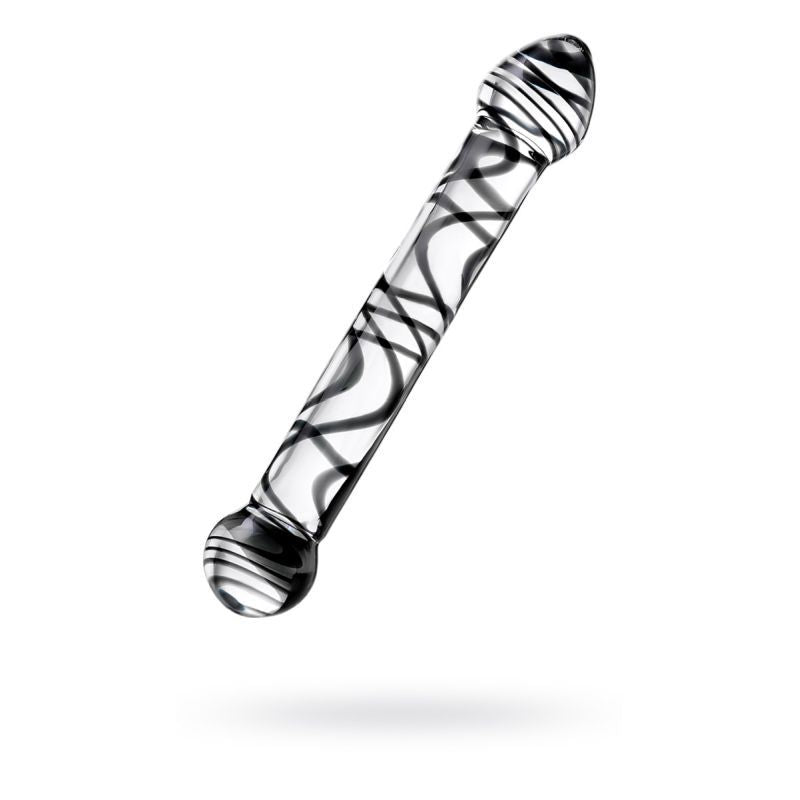 Sexus Glass Dildo Duo Black Swirl 20.5cm Intimate Pleasure Toy > Glass > Dildos