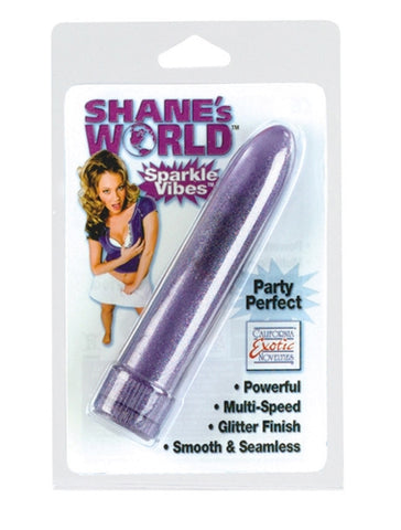 Shane's World Sparkle Vibe Purple 4.5 Inch Compact Multi-Speed Vibrator with Glitter Finish Vibrators - G Spot