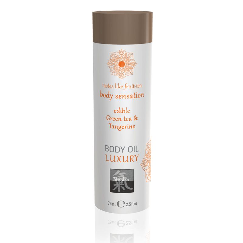 Shiatsu Luxury Edible Body Oil Green Tea and Tangerine 8 Ounce Massage Oil