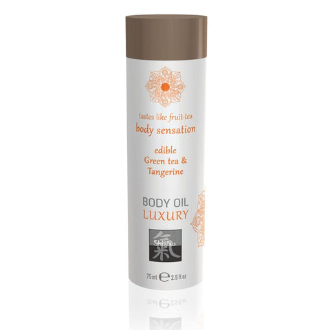Shiatsu Luxury Edible Body Oil Green Tea and Tangerine 8 Ounce Massage Oil