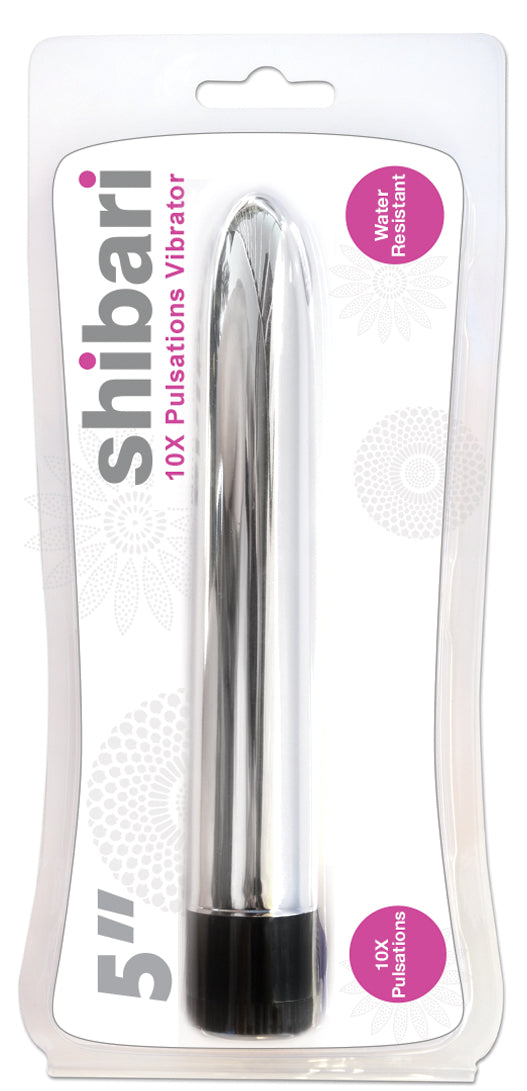 Shibari 10X Pulsations Vibrator 5in Silver for Pleasure Default Title Vibrators