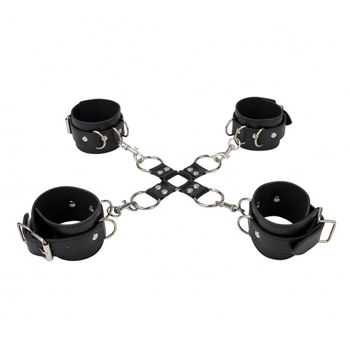 Shots Ouch Leather Hand And Leg Cuffs Restraints Set Default Title > Bondage Gear > Handcuffs
